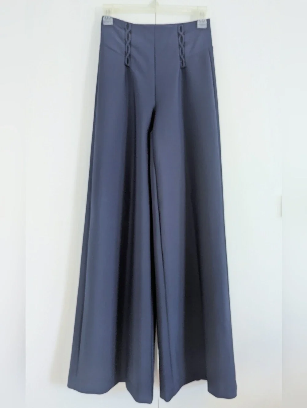 CARBON 38 Navy Wide Leg Trousers with High Rise Waist; Size S, 33.5" Inseam - Picture 3 of 9